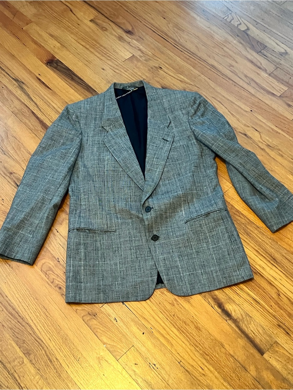 Vintage Pierre Cardin Gray Textured Two-Button Blazer
